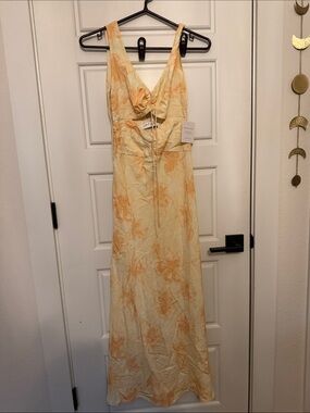 Petal & Pup Yellow Floral Tie-Front Maxi Dress